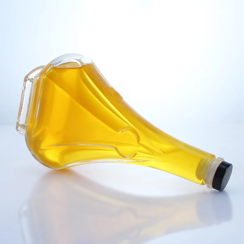 340-High quality 250ml tapered glass bottle with textures