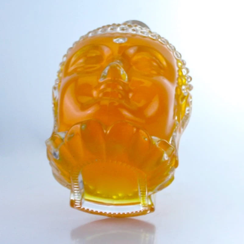 420-transparent buddha head heavy bottle with cork