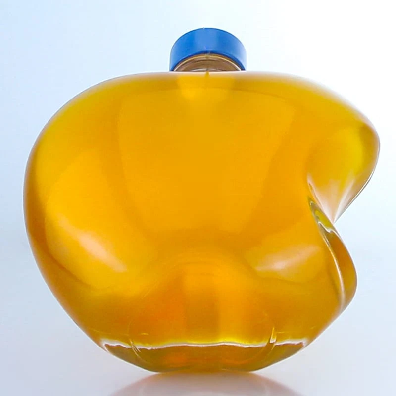 412-in stock 375ml apple shape clear bottle with screw cap