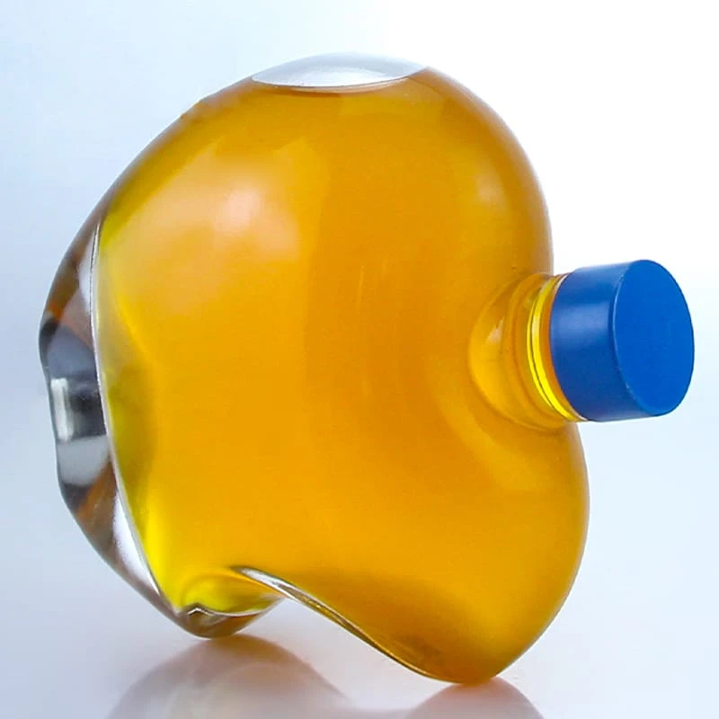 412-in stock 375ml apple shape clear bottle with screw cap