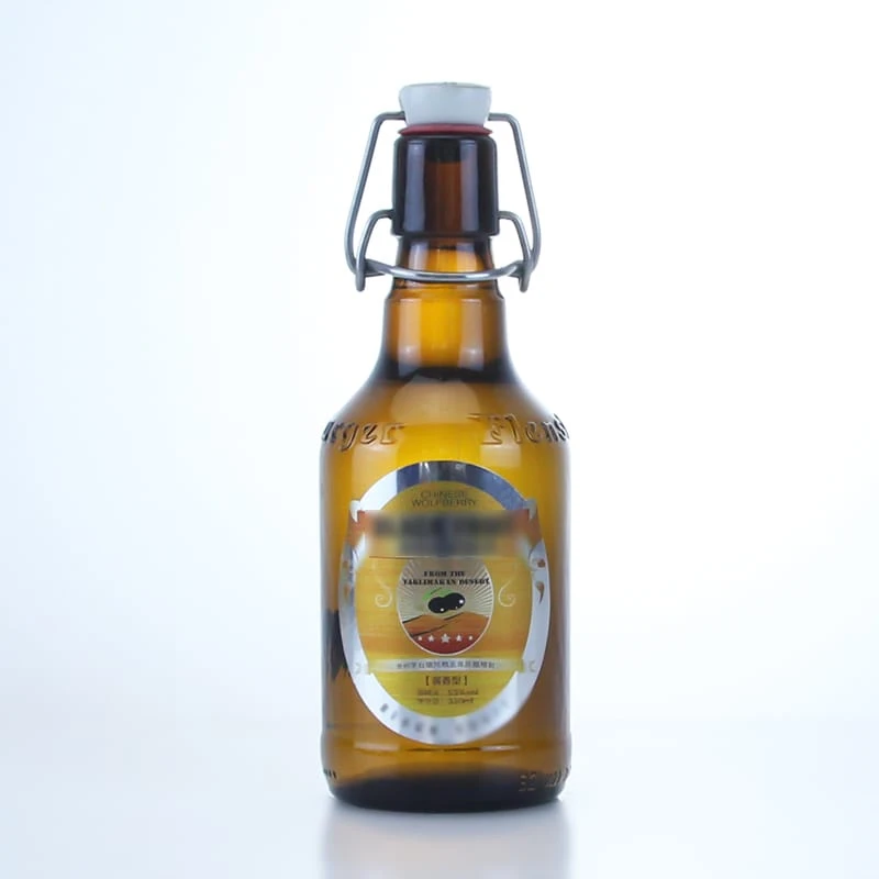 hot sale spring cap amber beer bottle and spirit bottle 