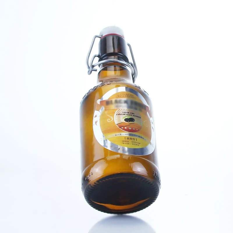 hot sale spring cap amber beer bottle and spirit bottle 