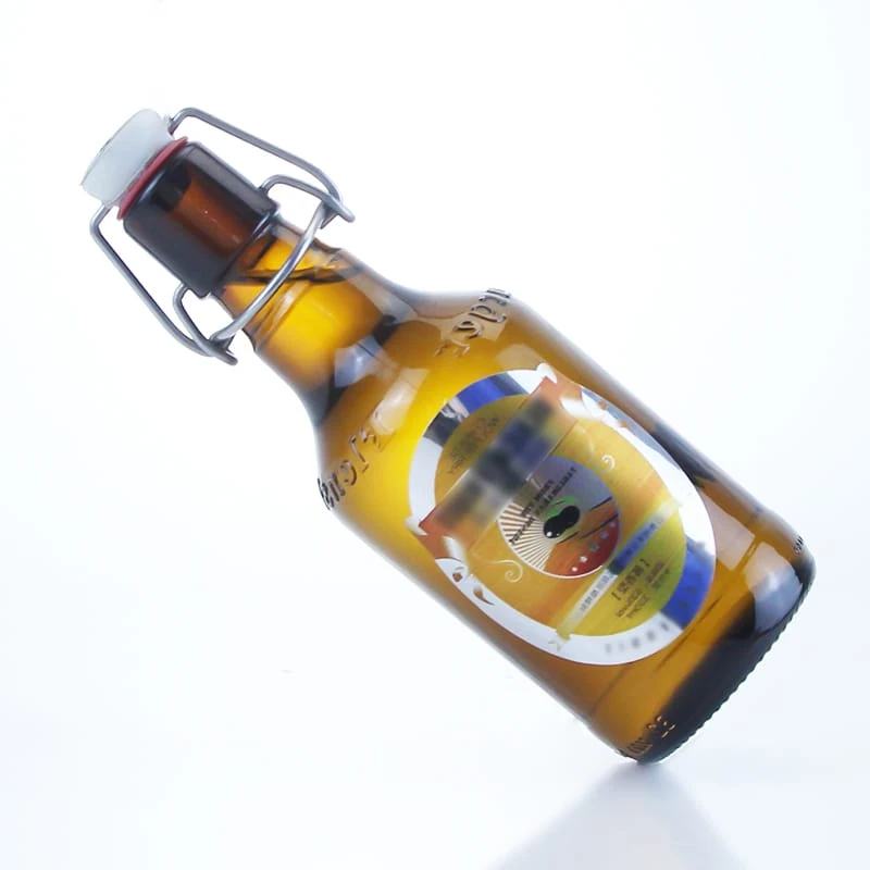 hot sale spring cap amber beer bottle and spirit bottle 