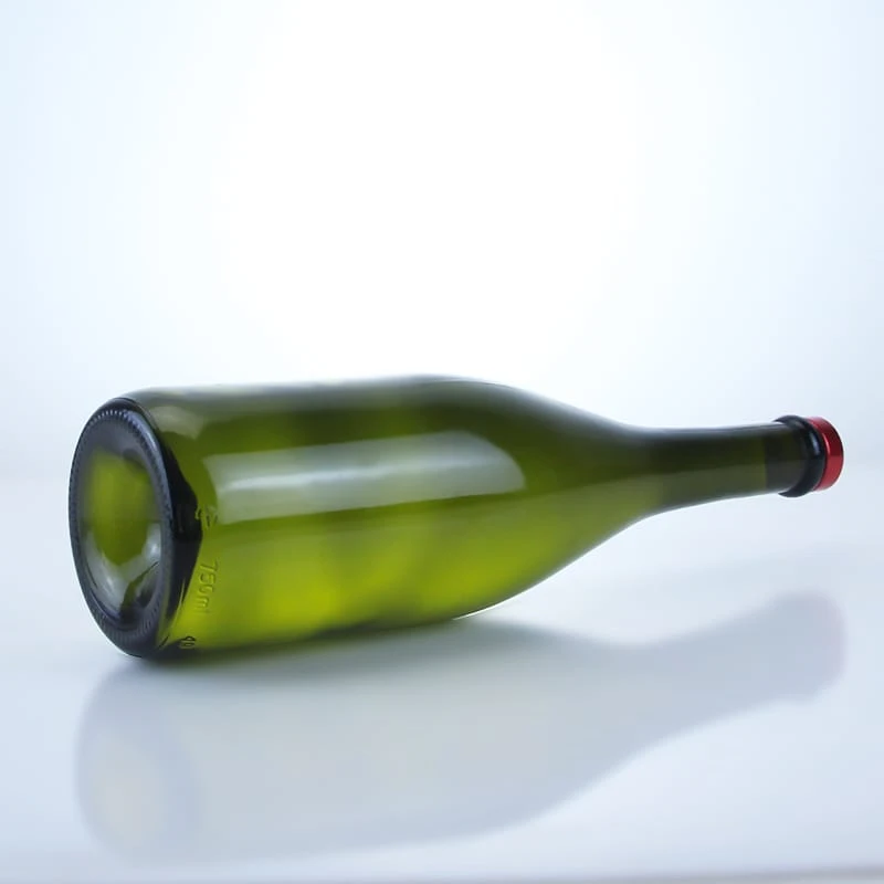 470-750ml dark green glass wine bottle with wood cork