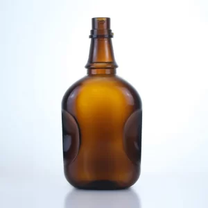 468-Special shaped empty with gripper amber glass bottle